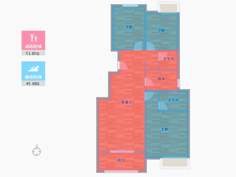 安徽省-宿州市-恒福新城-89.03-户型库-动静分区