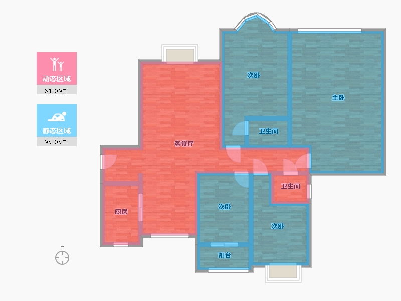 陕西省-商洛市-江南世纪城-140.00-户型库-动静分区