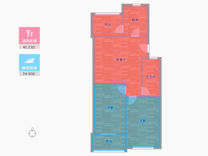 天津-天津市-彩丽园-70.16-户型库-动静分区