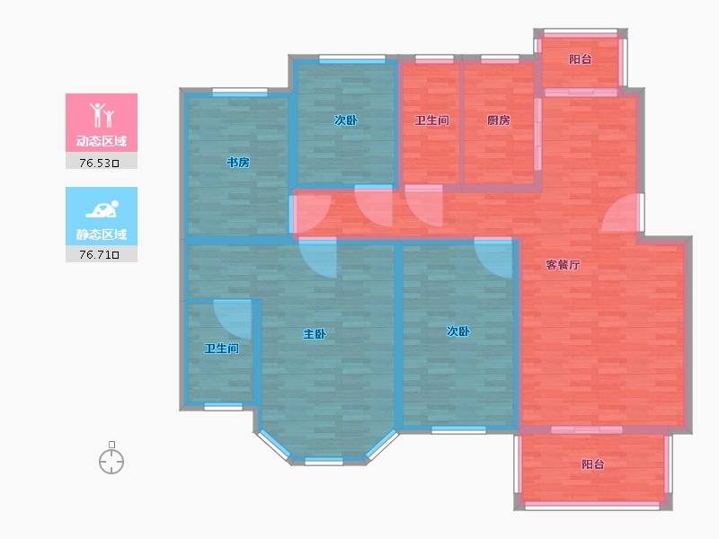 河南省-郑州市-建业森林半岛-137.88-户型库-动静分区