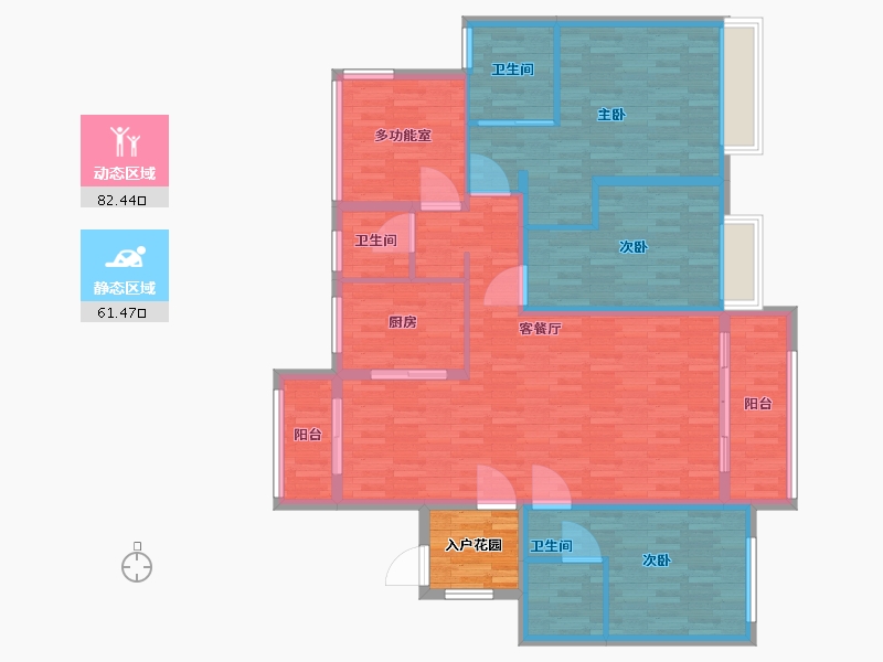 贵州省-贵阳市-贵州宝能双龙科技城-135.00-户型库-动静分区