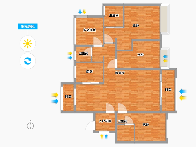 贵州省-贵阳市-贵州宝能双龙科技城-135.00-户型库-采光通风