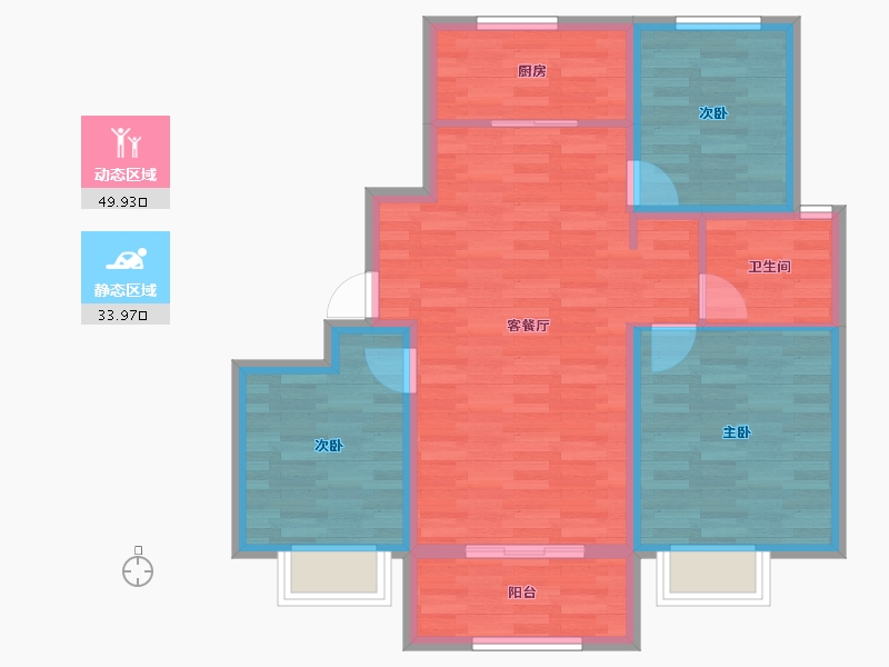 河北省-张家口市-垣郡-74.96-户型库-动静分区