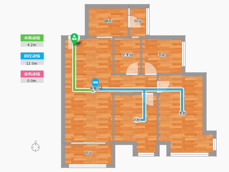 四川省-成都市-保利玫瑰花语-71.77-户型库-动静线