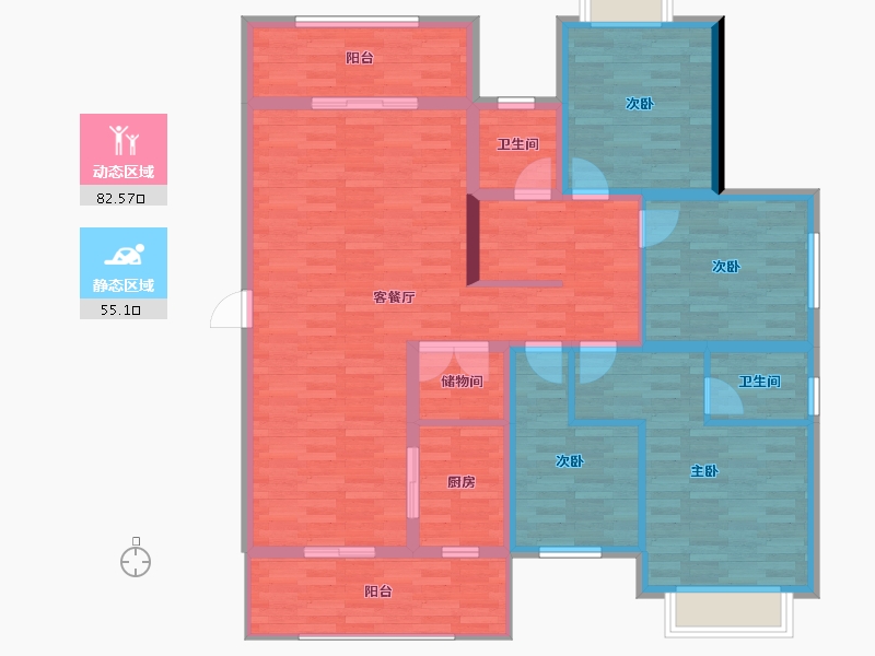 福建省-泉州市-玉龙花苑-123.61-户型库-动静分区