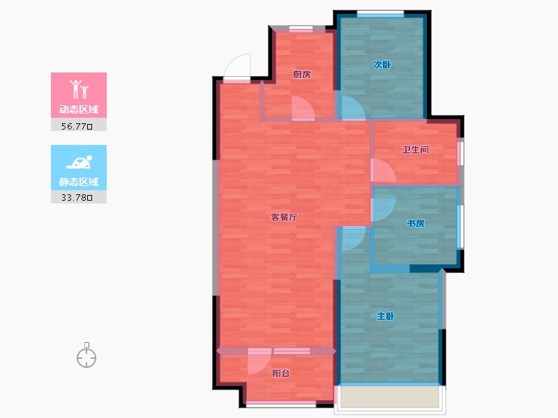 辽宁省-沈阳市-金地檀悦-81.29-户型库-动静分区