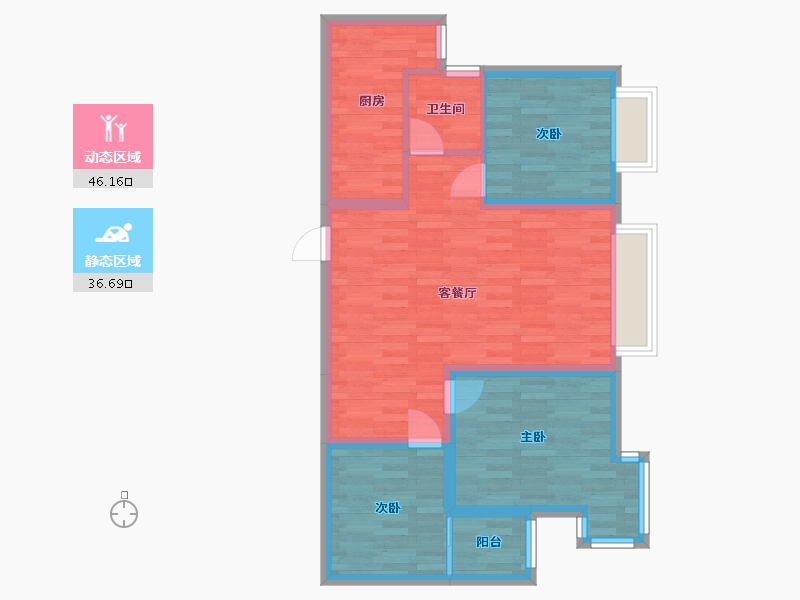 甘肃省-兰州市-铂悦兴隆府-73.67-户型库-动静分区