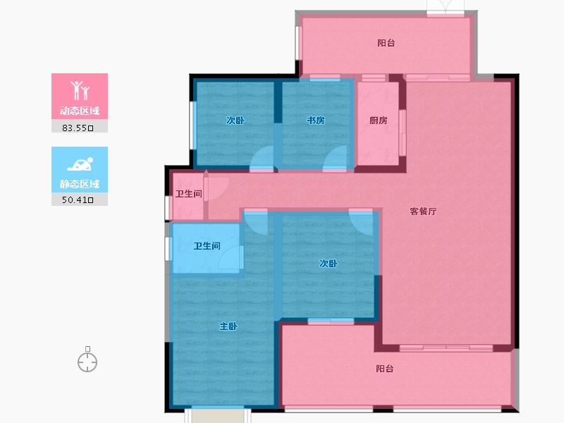 贵州省-黔西南布依族苗族自治州-湖畔馨苑-120.00-户型库-动静分区