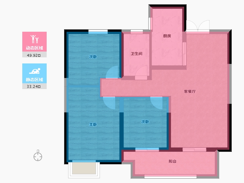 河南省-三门峡市-建业壹号城邦-74.00-户型库-动静分区