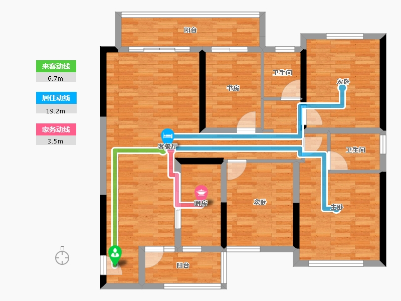 广西壮族自治区-贵港市-中梁国宾首府-103.11-户型库-动静线