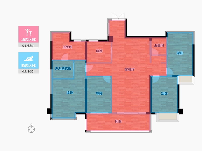 广西壮族自治区-南宁市-嘉和城依云湾-146.56-户型库-动静分区