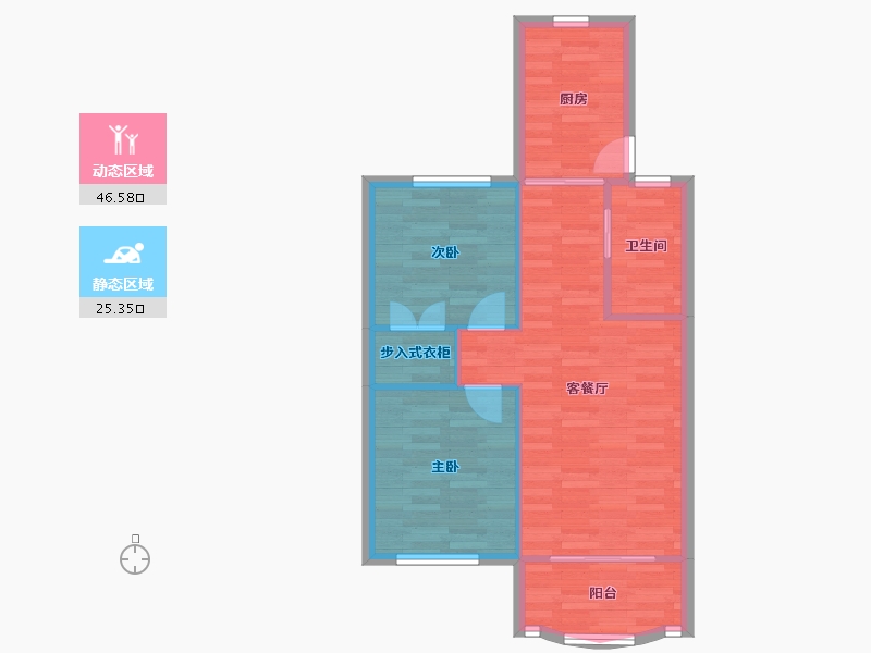 上海-上海市-龙柏三村-65.48-户型库-动静分区