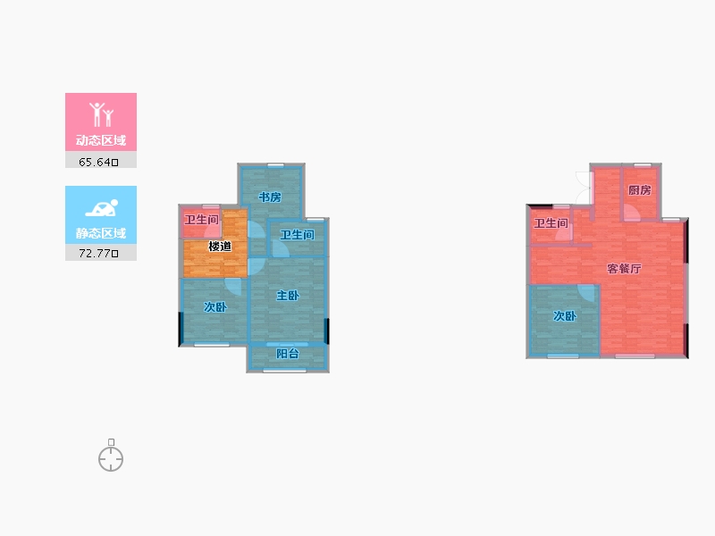 江苏省-连云港市-绿地璀璨天城-136.01-户型库-动静分区