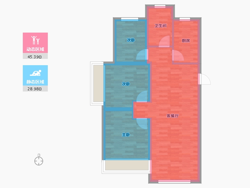 山东省-烟台市-海信天山郡-66.22-户型库-动静分区