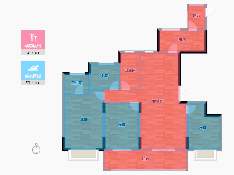 江西省-上饶市-奕腾·绿洲之星-110.46-户型库-动静分区