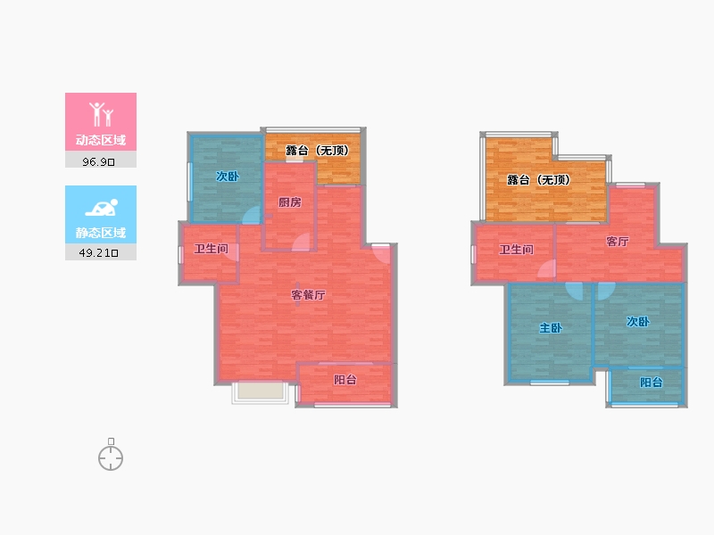 上海-上海市-绿地金卫新家园-158.74-户型库-动静分区