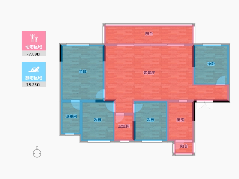 四川省-南充市-中央星座-122.73-户型库-动静分区