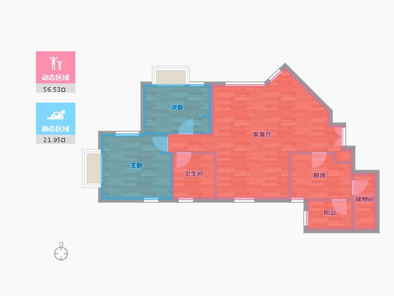 北京-北京市-朝阳园-70.71-户型库-动静分区