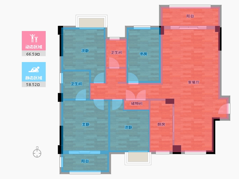 福建省-泉州市-天骏一品华府-113.26-户型库-动静分区