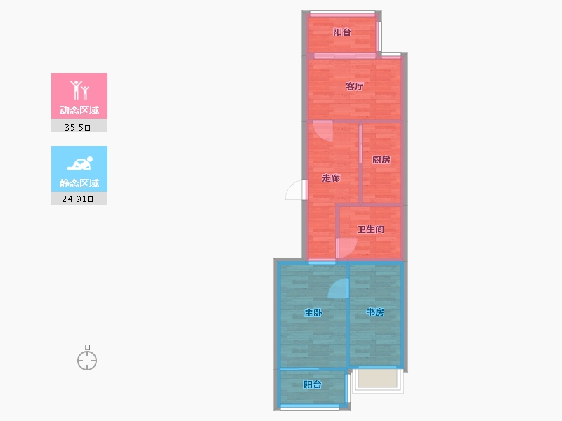 山东省-烟台市-新世界花园-53.65-户型库-动静分区