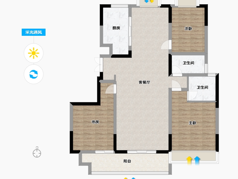 山东省-枣庄市-保利海德善园-115.41-户型库-采光通风