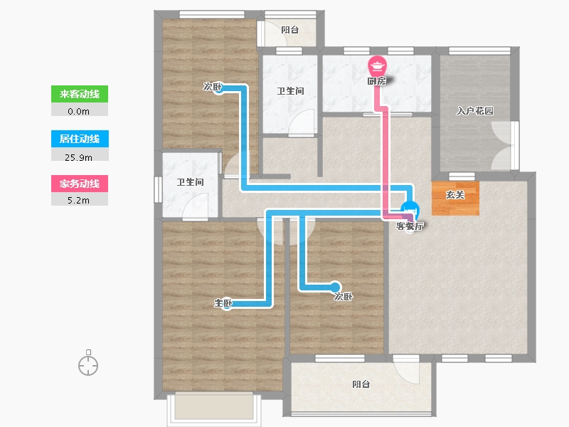 湖南省-长沙市-湖景1号-109.94-户型库-动静线