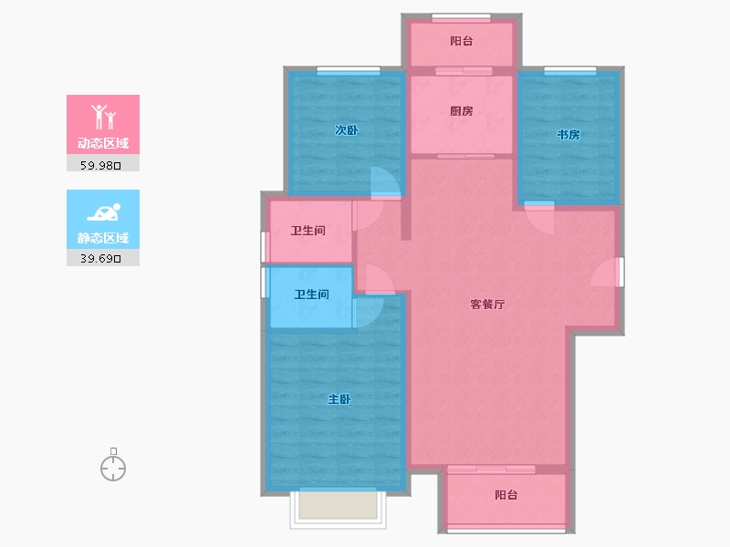 河北省-唐山市-凤凰湖畔-89.21-户型库-动静分区