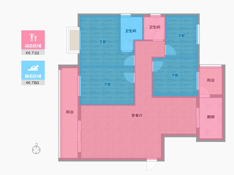 广东省-梅州市-丙村雅居-102.22-户型库-动静分区