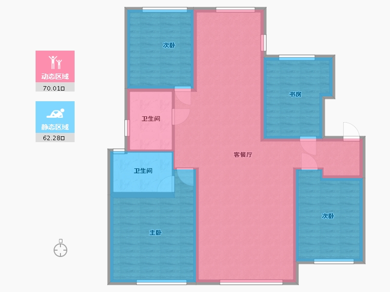 辽宁省-盘锦市-天玺城-119.37-户型库-动静分区