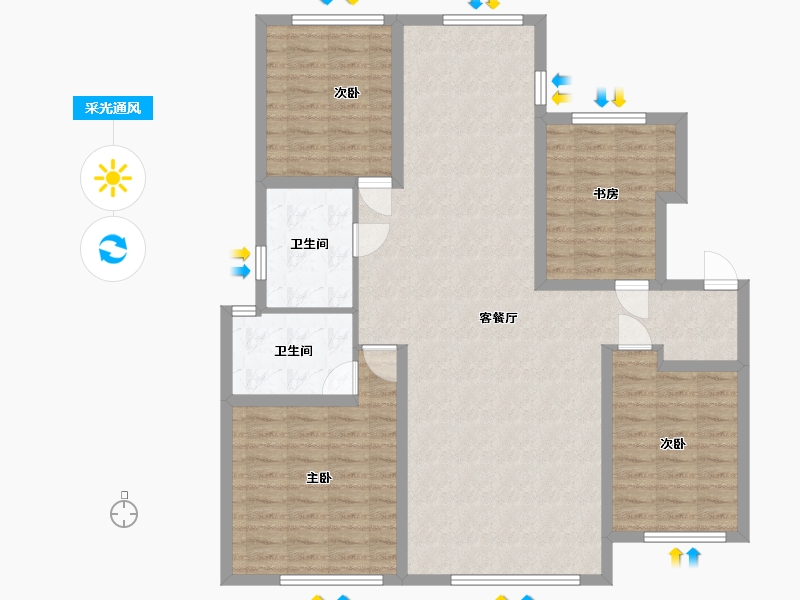 辽宁省-盘锦市-天玺城-119.37-户型库-采光通风