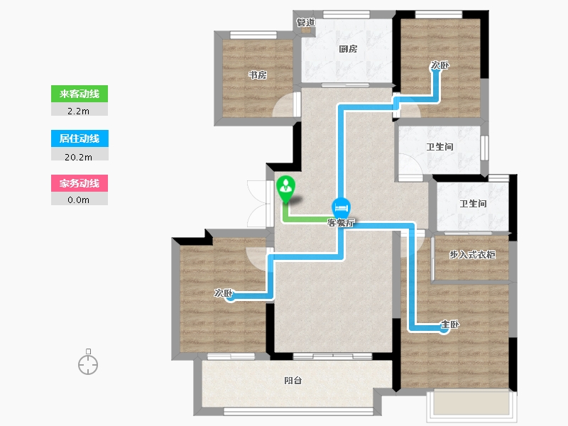 山东省-泰安市-吾悦华府-96.33-户型库-动静线