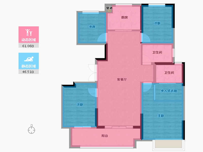 山东省-泰安市-吾悦华府-96.33-户型库-动静分区