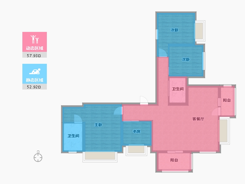 四川省-成都市-电建地产洺悦锦园-98.06-户型库-动静分区