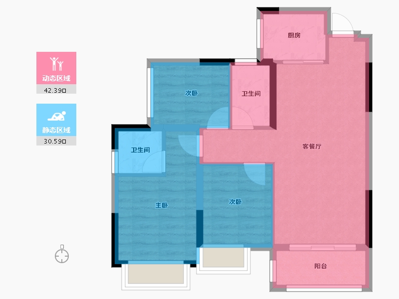 广西壮族自治区-桂林市-公园悦府-64.97-户型库-动静分区