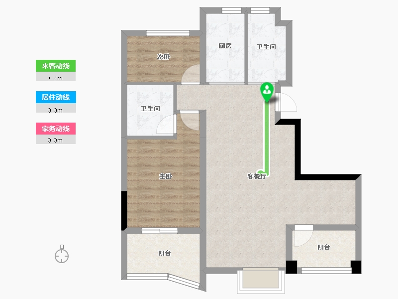 浙江省-杭州市-嘉凯城杭州中凯城市之光-74.67-户型库-动静线