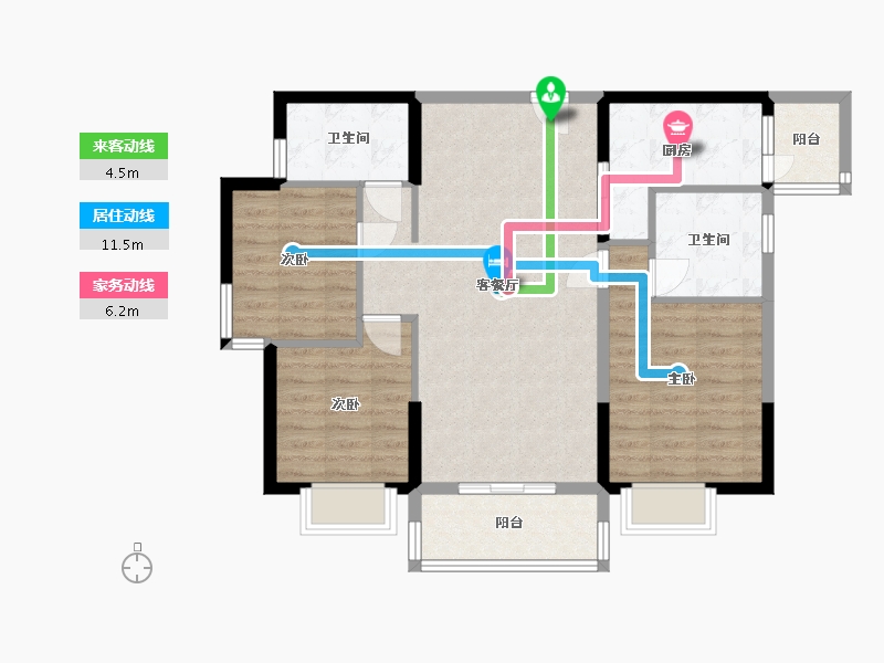 四川省-成都市-恒大・天府城邦-85.46-户型库-动静线