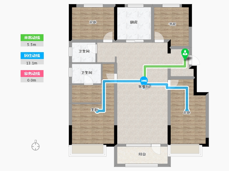 辽宁省-盘锦市-美的-119.38-户型库-动静线