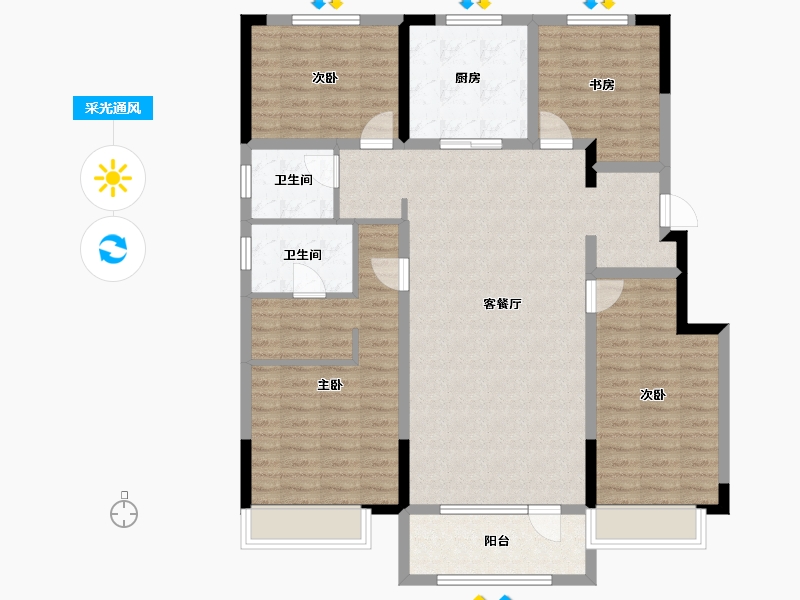 辽宁省-盘锦市-美的-119.38-户型库-采光通风