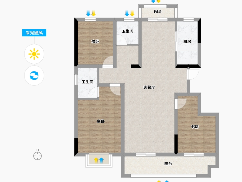 河南省-郑州市-玉兰先禾-97.05-户型库-采光通风