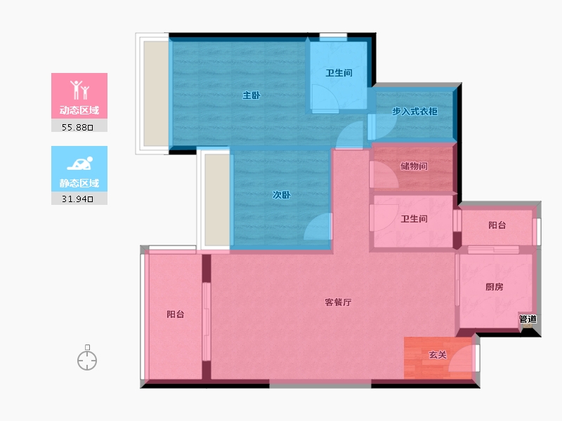 广东省-深圳市-天健天骄南苑-78.56-户型库-动静分区