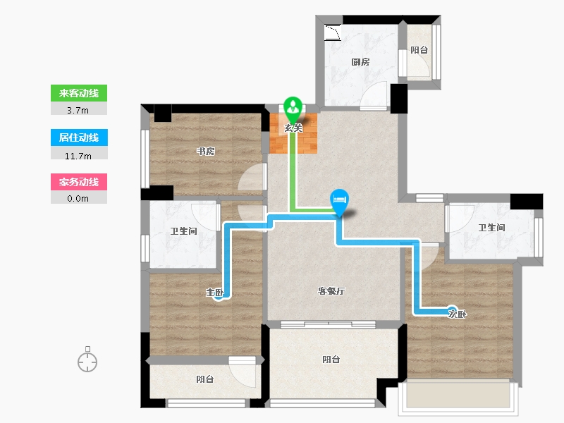 广东省-深圳市-宝昌利御景御峰公馆-79.56-户型库-动静线