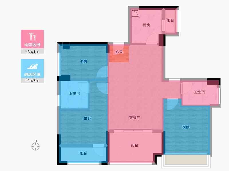 广东省-深圳市-宝昌利御景御峰公馆-79.56-户型库-动静分区