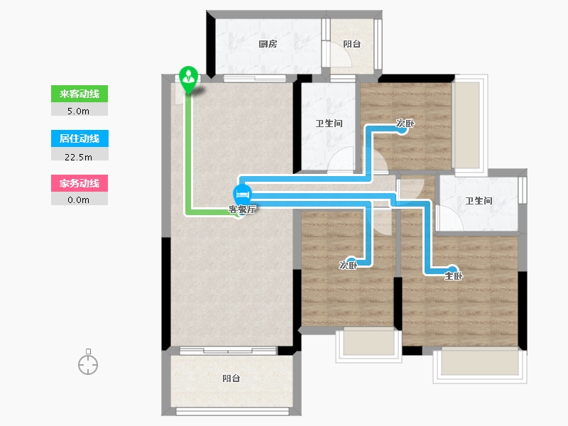 广东省-广州市-方圆・御府-85.14-户型库-动静线