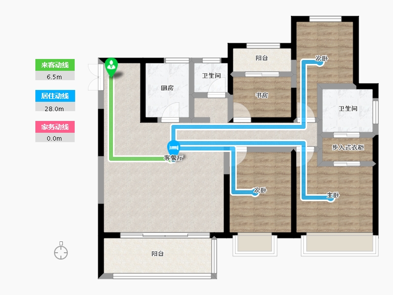 河南省-安阳市-建业壹号城邦-104.24-户型库-动静线