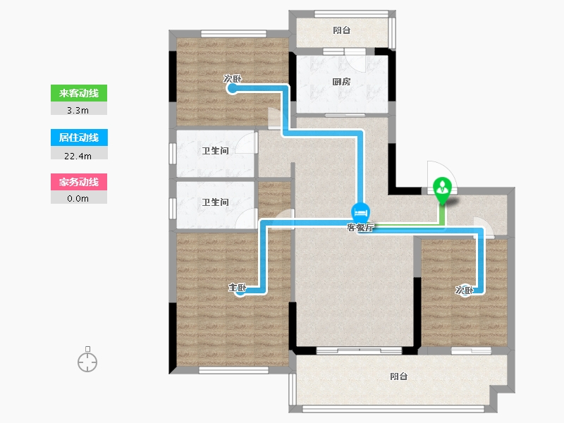 安徽省-阜阳市-碧桂园・翡翠湾-110.00-户型库-动静线