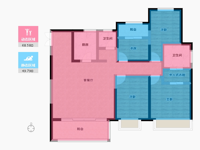 河南省-安阳市-建业壹号城邦-104.24-户型库-动静分区