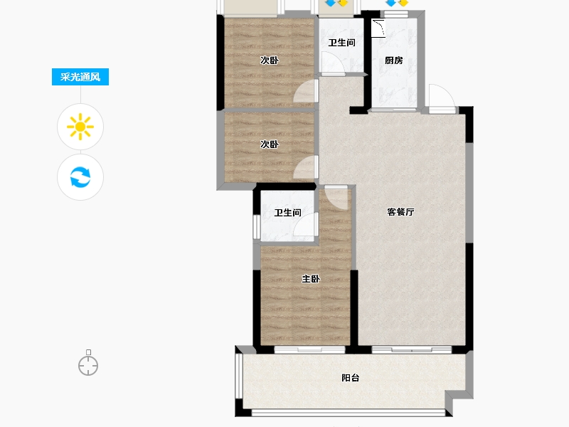 广东省-广州市-国瑞温泉城-87.68-户型库-采光通风