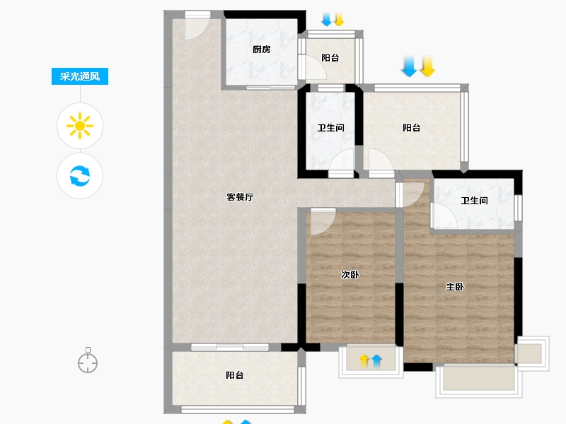 广西壮族自治区-玉林市-玉林奥园康城-92.94-户型库-采光通风