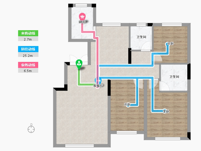 辽宁省-盘锦市-辽河左岸-90.08-户型库-动静线