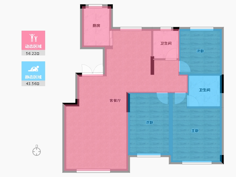 辽宁省-盘锦市-辽河左岸-90.08-户型库-动静分区